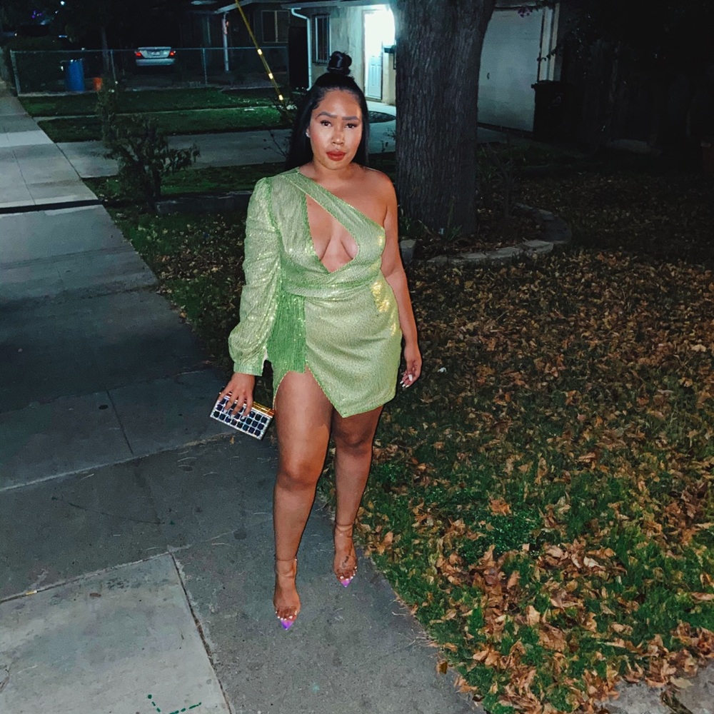 Sequin One Shoulder Dress